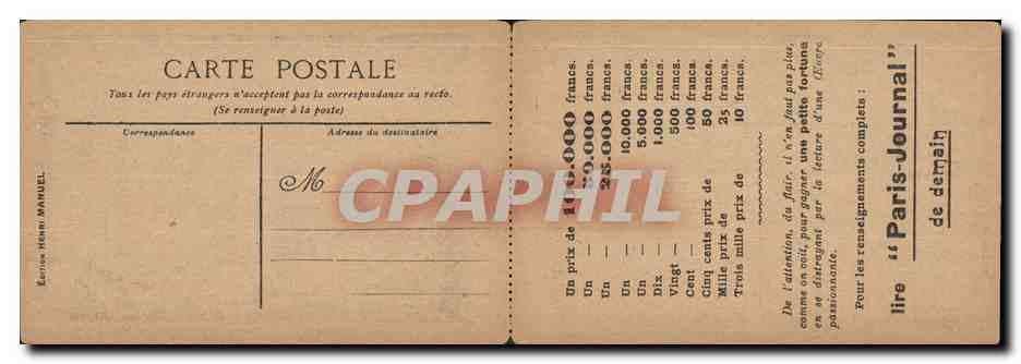 CPA Loterie Concours des legendes de Paris Journal  — Rückseite
