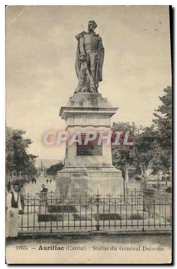 CPA Loterie Aurillac Statue du General Delzons