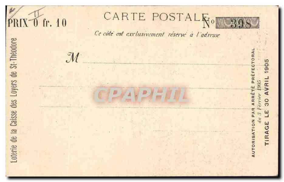 CPA Loterie Aurillac Le pape Gerbert St Theodore — Rückseite