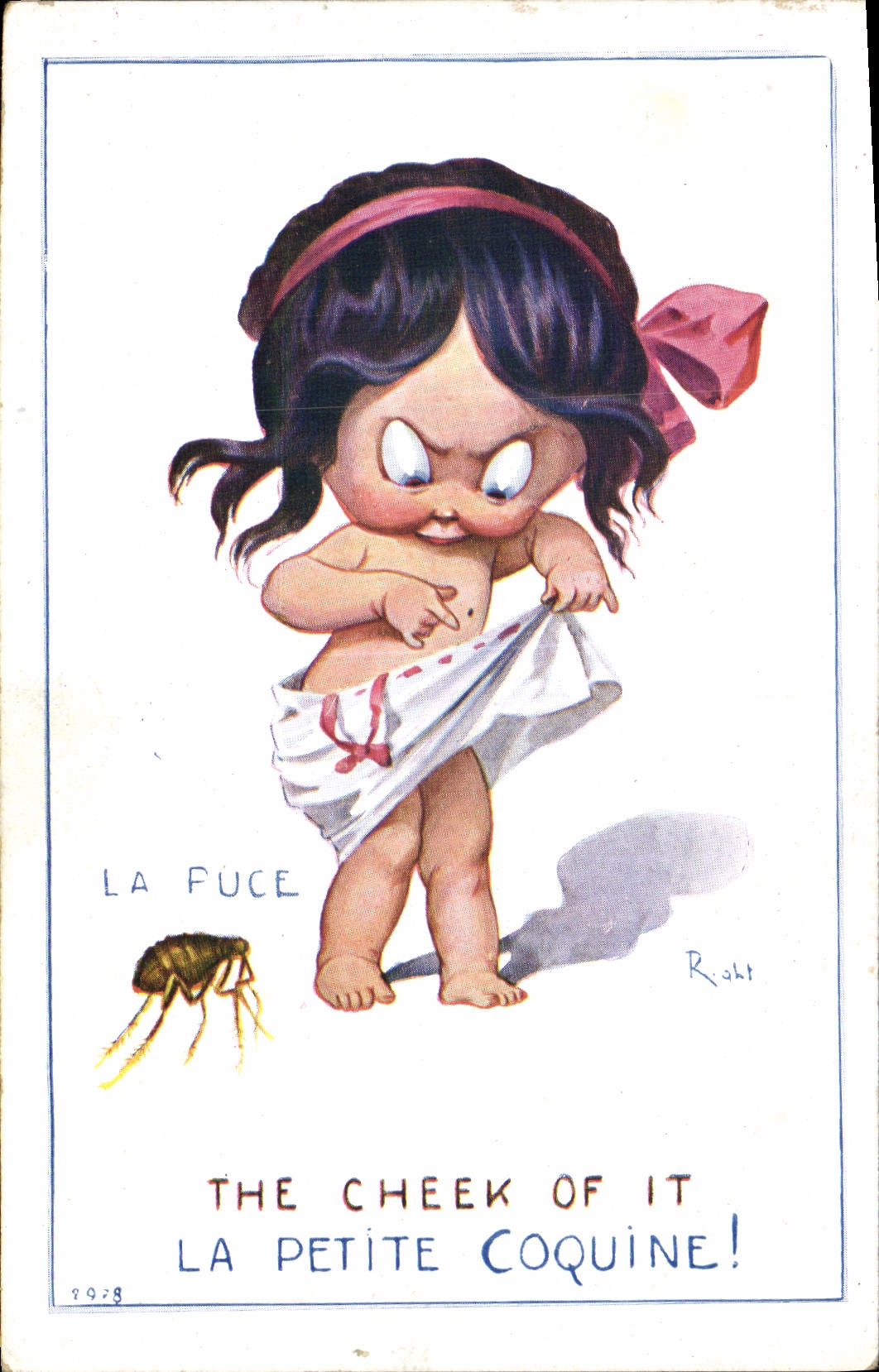 CPA Fantaisie Illustrateur Enfant La puce Just you wait 