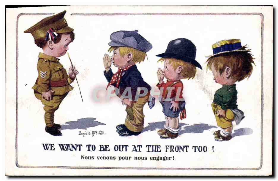 CPA Fantaisie Illustrateur Enfants Donald Mc Gill Militaria 