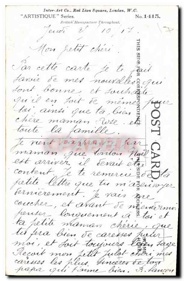 CPA Fantaisie Illustrateur Enfant Militaria I'm longing for the dear old home again ! — Rückseite