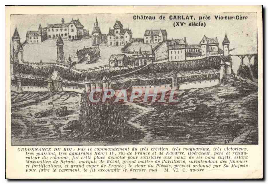 CPA Chateau de Carlat pres Vic sur Cere 