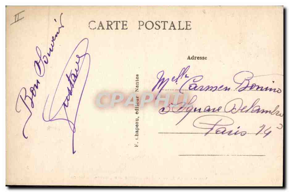CPA Vue d'Ancenis vers 1840 d'apres une gravure du temps  — Verso
