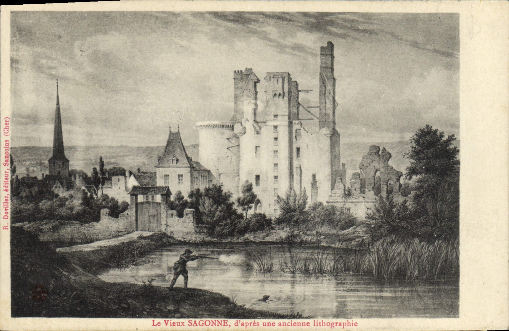 CPA Le vieux Sagonne d'apres une ancienne lithographie 