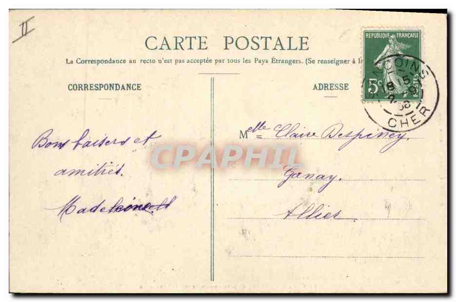 CPA Le vieux Sagonne d'apres une ancienne lithographie  — Rückseite