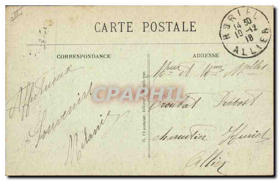 CPA Le vieux Montlucon  — Verso