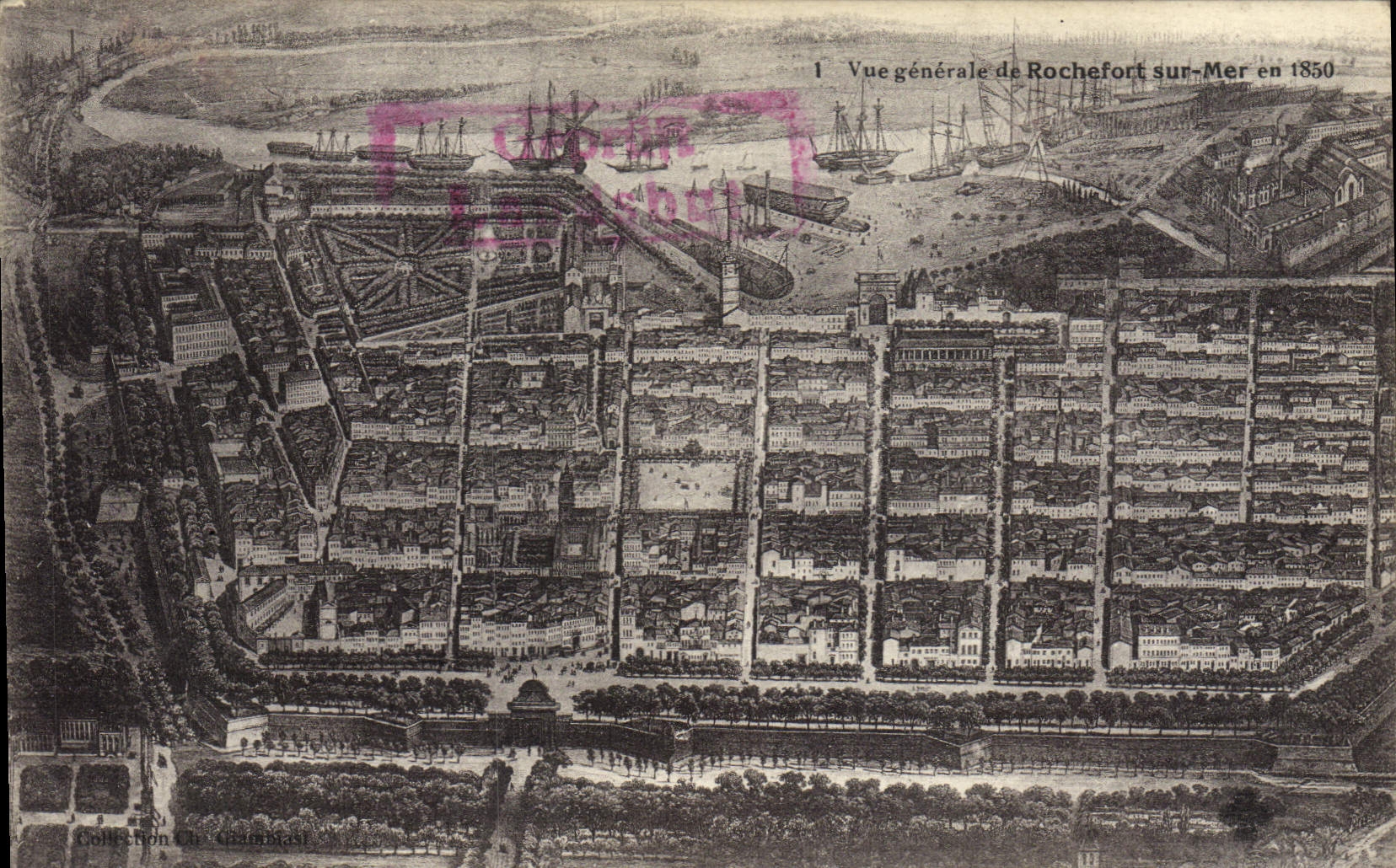 CPA Vue generale de Rocherfort sur Mer en 1850 