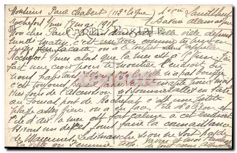 CPA Vue generale de Rocherfort sur Mer en 1850  — Rückseite