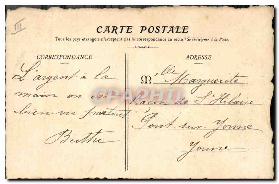 Sées - Vue générale de la Ville, prise de la Route du Mêle-sur-Sarthe — La Normandie Archéologique et Pittoresque — Éditeur E. Pasquis, collection 880 — Verso