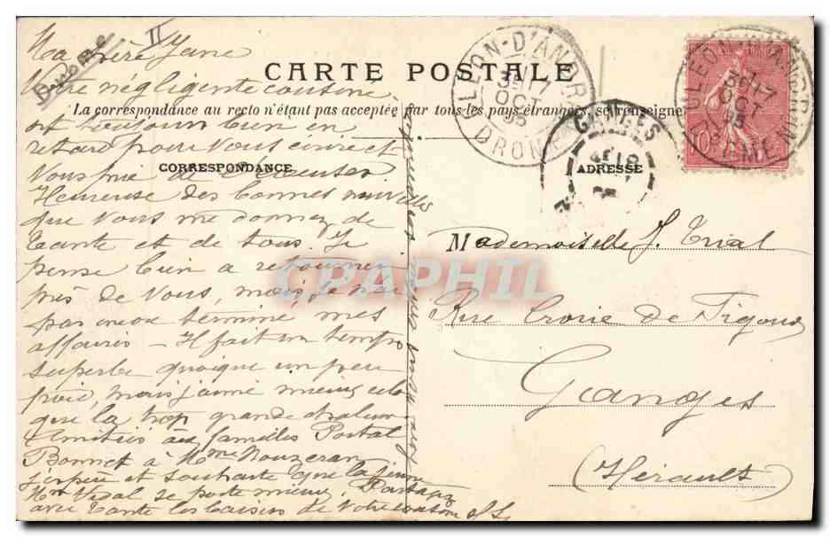 CPA Montelimar en 1815 Chateau des Adhemar Vieille porte du Fust  — Verso