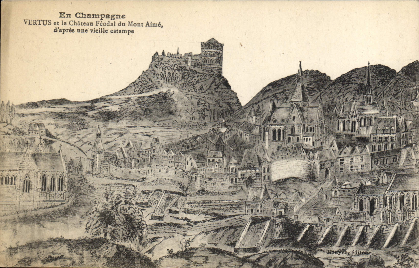 CPA Vertus et le chateau feodal du Mont Aime 