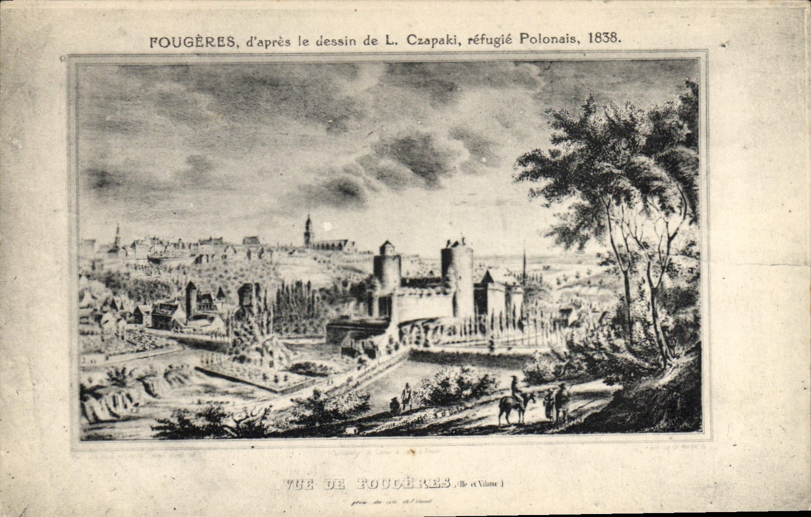 CPA Fougeres d'apres le dessin de Czapaki emigre polonais 