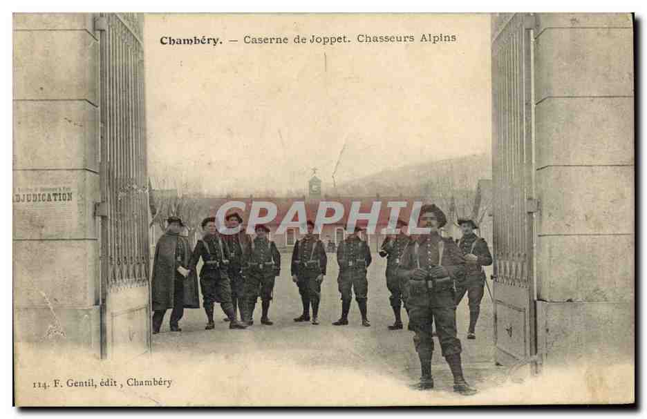 CPA Militaria Chasseurs Alpins Chambery Caserne de Joppet 