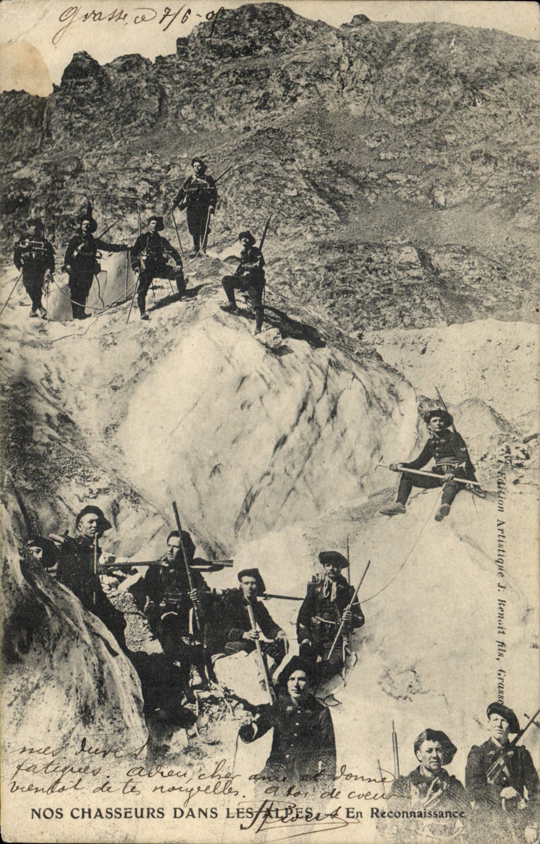 Nos Chasseurs dans les Alpes — En Reconnaissance — Édition Artistique T. Bonnet fils, Grenoble