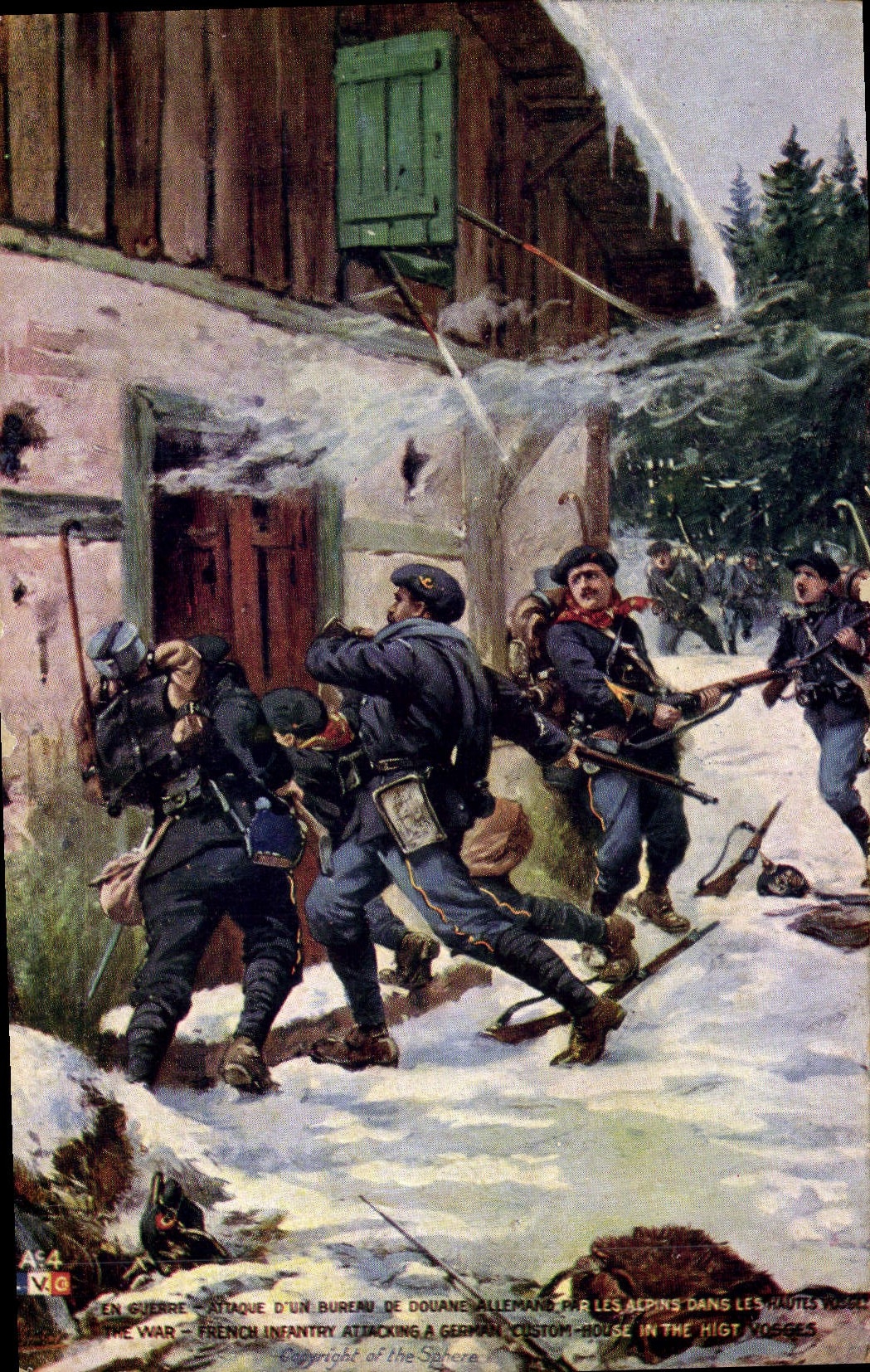 Attaque d'un bureau de douane allemand par les Alpins dans les Hautes Vosges — The Sphere, série AF4