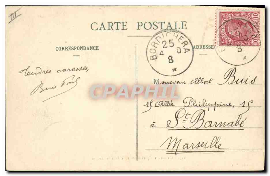 Chasseurs Alpins en marche dans les neiges — A. Sauvaigo, Nice, n°115 — Verso