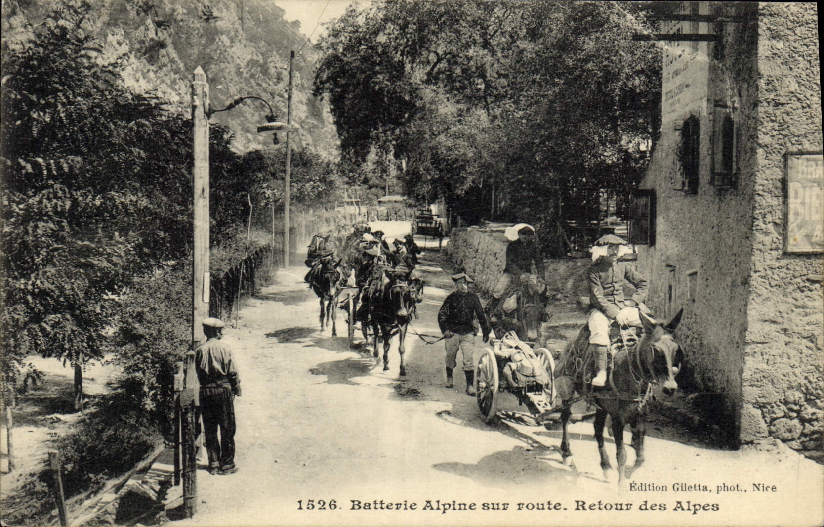 Alpine batterij op de weg — Terugkeer van de Alpen — Uitgave Giletta, fot. Nice, n°1526