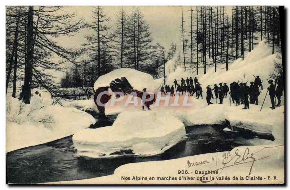 Nos Alpins en marches d'hiver dans la vallée de la Clairée — Briançon, n° 936, Dauphiné