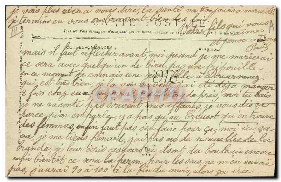 CPA Bateau Cuirasse Lorraine Par grosse mer  — Verso