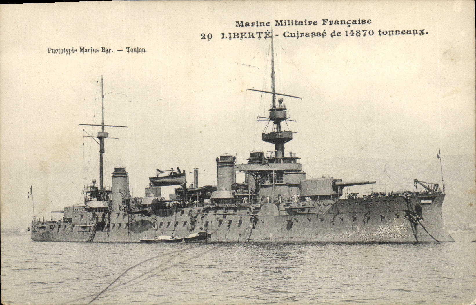 Croiseur 20 Liberté — Marine Militaire Française — Phototypie Marius Bar, Toulon
