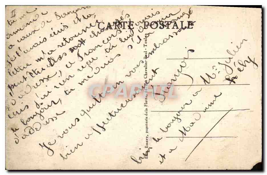 Croiseur 1er rang Lamotte-Picquet — en rade de Toulon — Edition Emery - Toulon — Verso