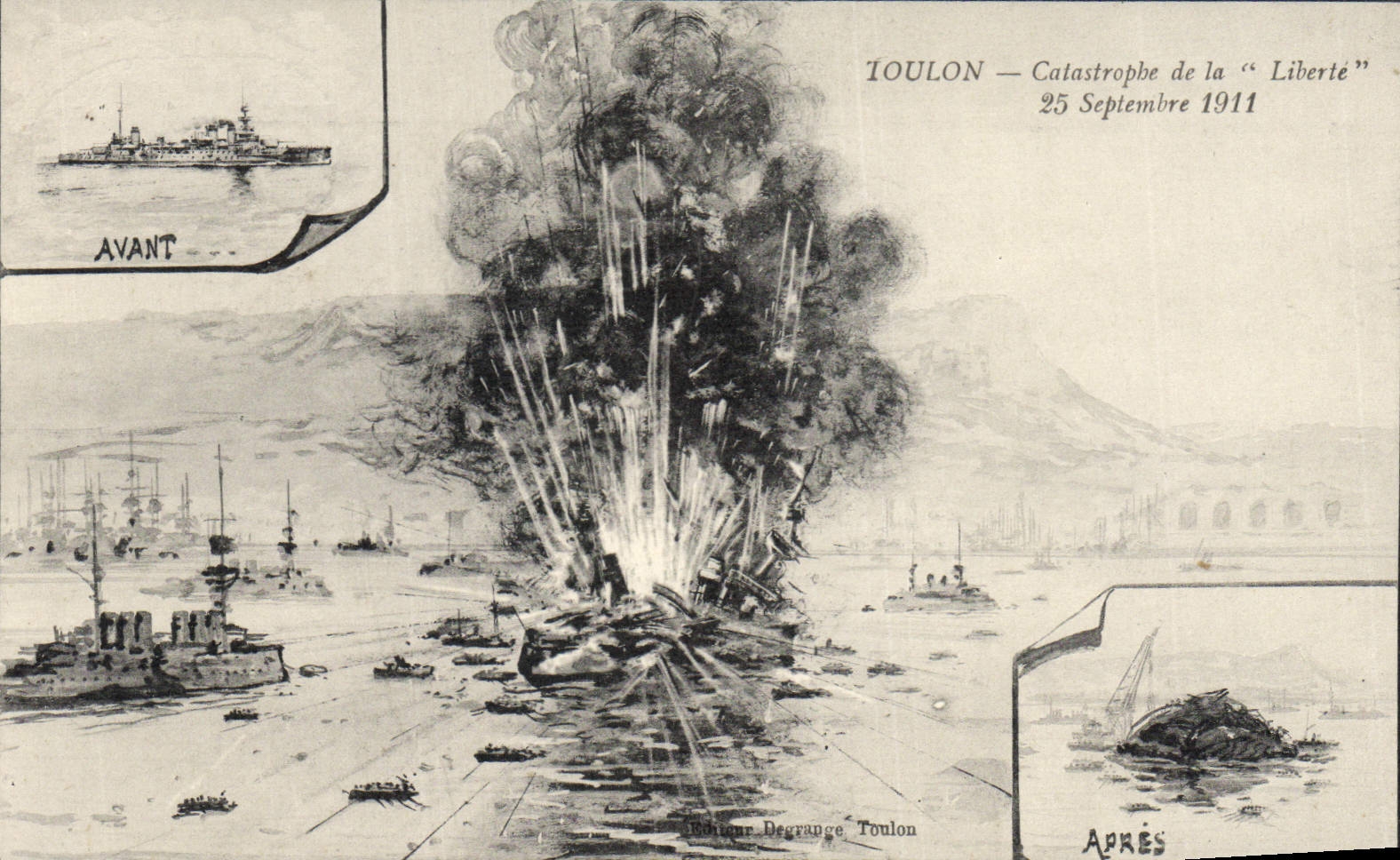 CPA Bateau Toulon Catastrophe du Liberte 