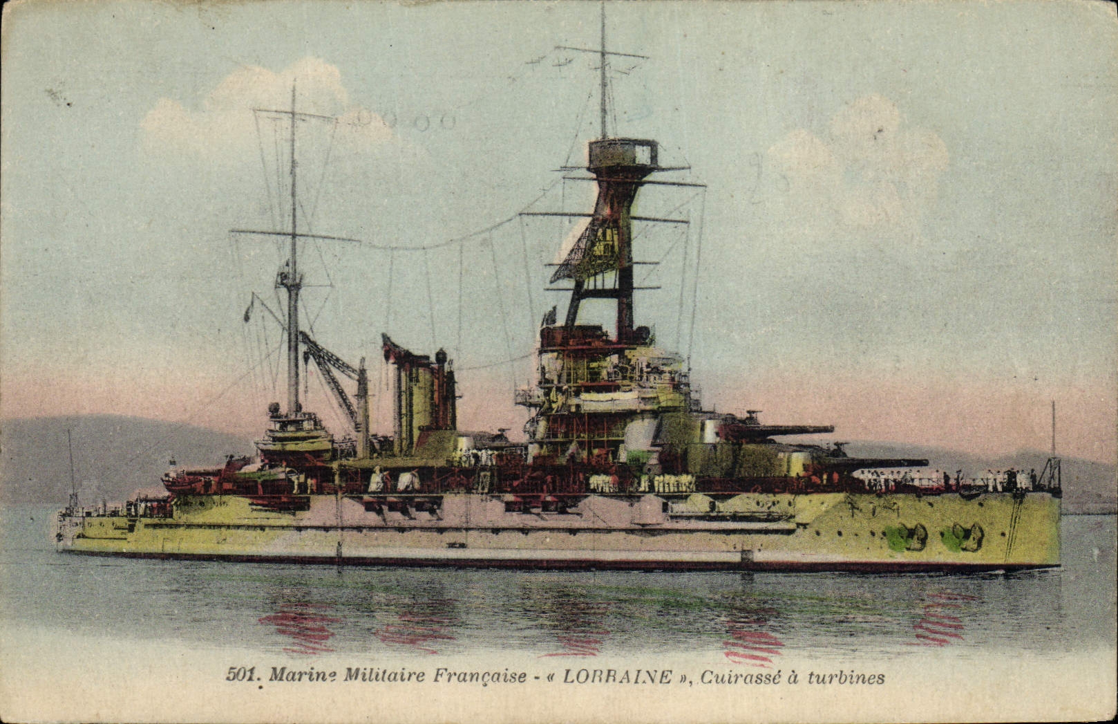 CPA Bateau Lorraine Cuirasse a turbines 