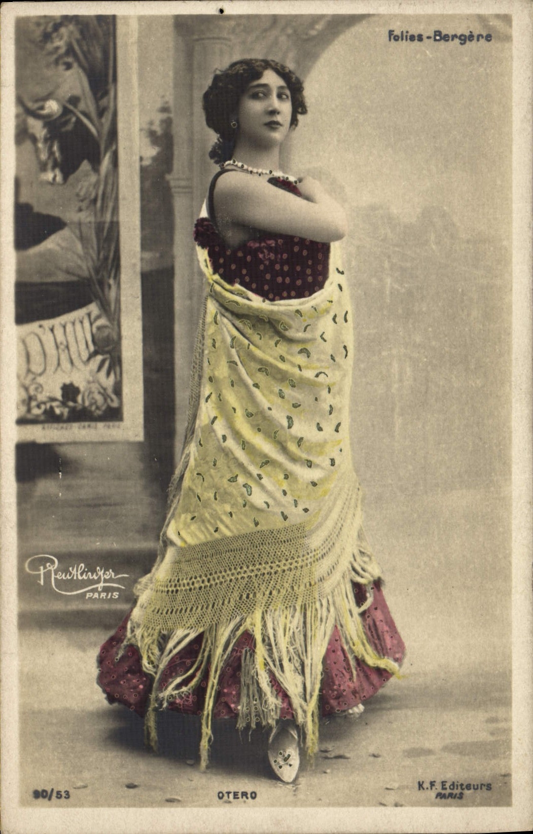 Folies-Bergère — danseuse en costume exotique — K.F. Editeurs PARIS, n° 90/53