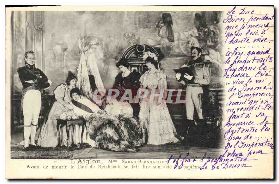 L'Aiglon, Mme Sarah Bernhardt — scène de l'acte de baptême du Duc de Reichstadt — édition non identifiée