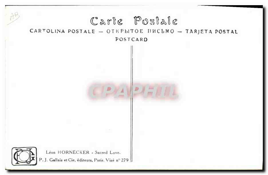 CPA Folklore Alsace Amour sacre de la patrie Leon Hornecker — Verso
