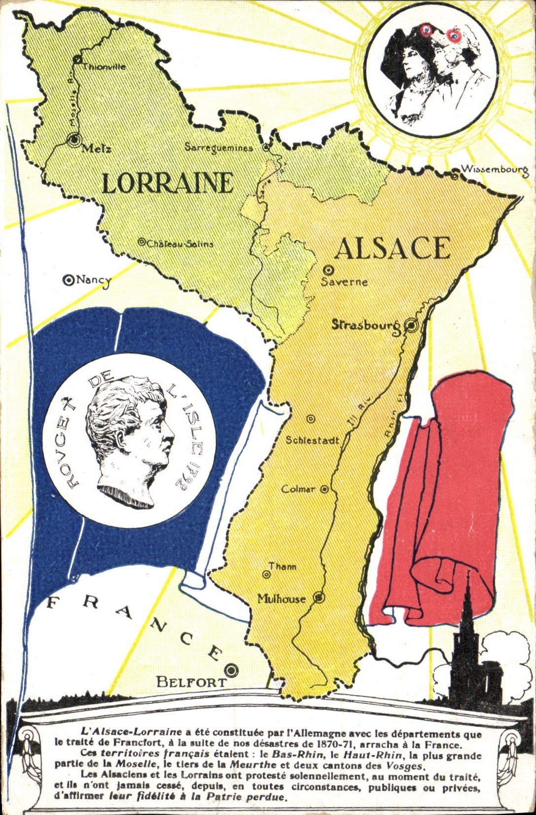 CPA Folklore Alsace Lorraine Rouget de L'Isle
