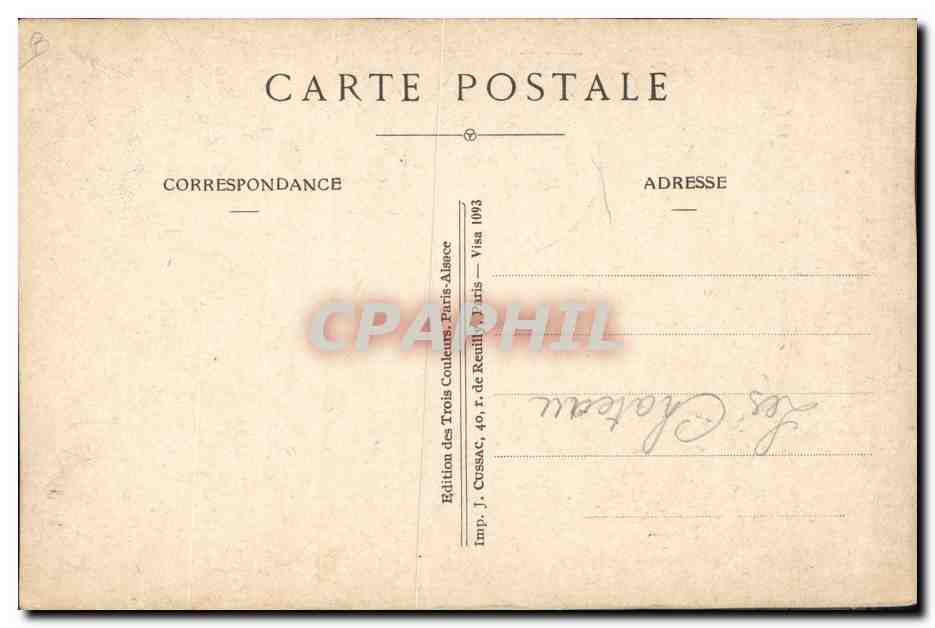 CPA Folklore Alsace Lorraine Rouget de L'Isle — Verso