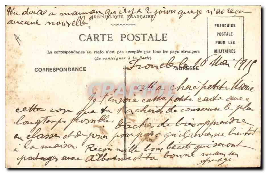 CPA Folklore Alsace Premiers pas Enfant — Verso