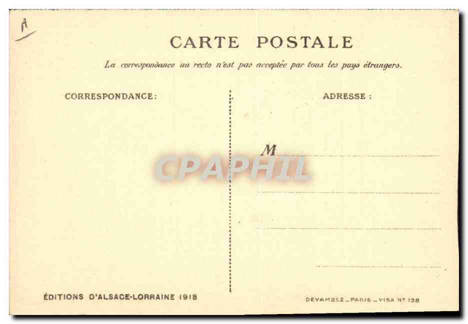 CPA Folklore Alsace Enfants La nuit quand la lune luit  — Verso