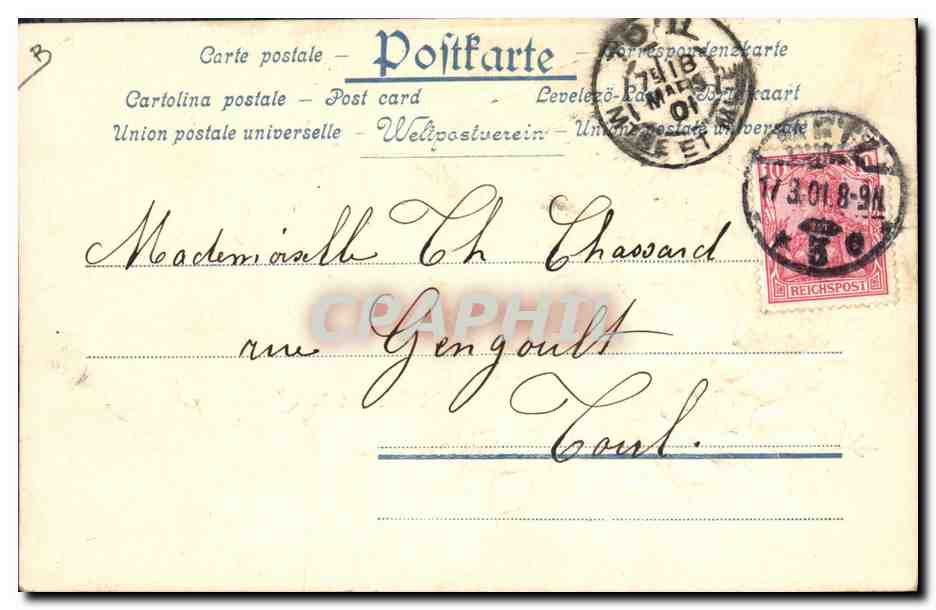 CPA Folklore Lorraine Ecusson Drapeau  — Verso