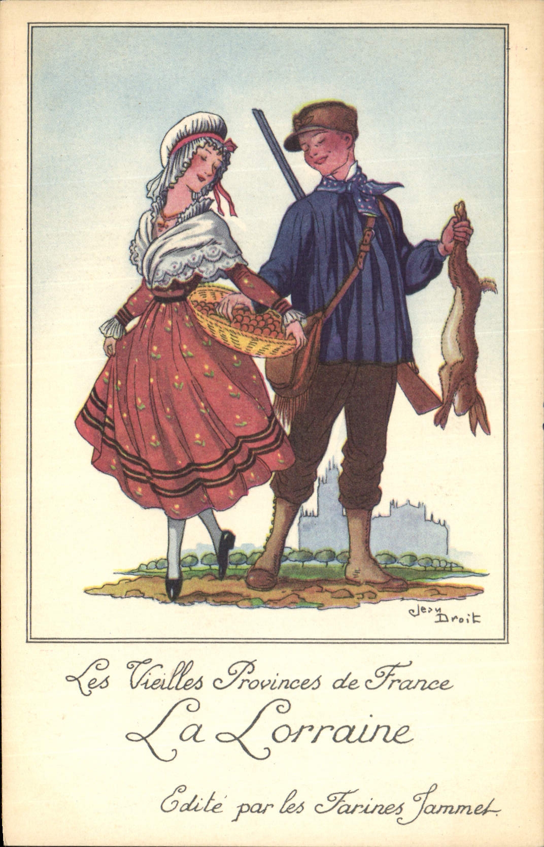 CPA Folklore La Lorraine Farines Jammet 