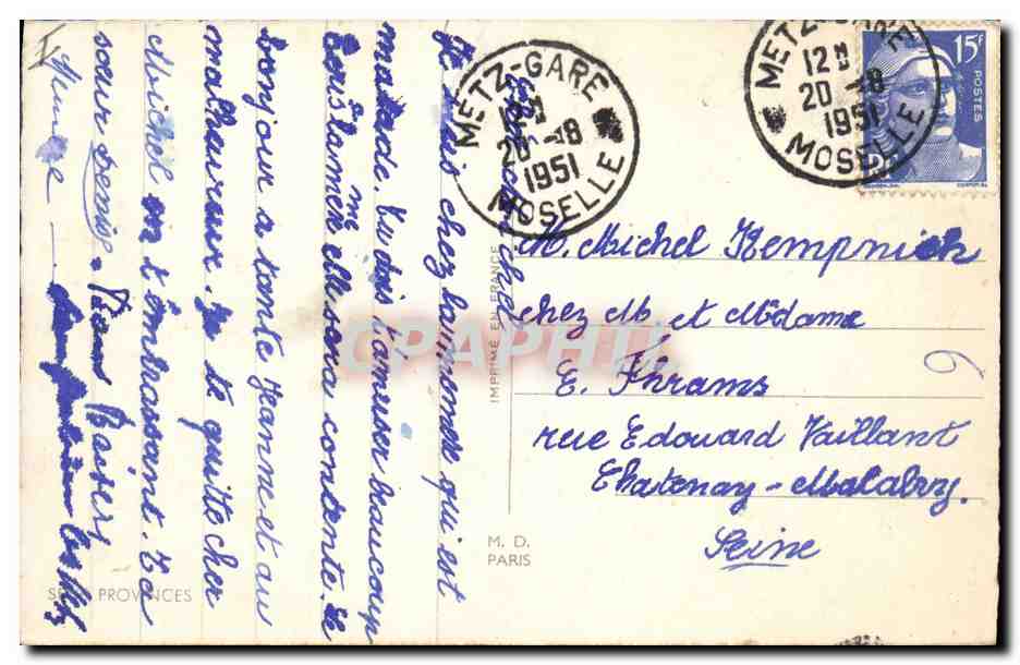 CPA Folklore Enfaants Lorraine  — Rückseite