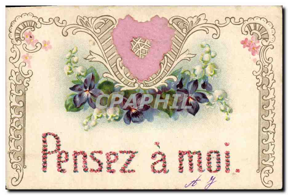 CPA Fantaisie Fleurs Muguet Pensez a moi 