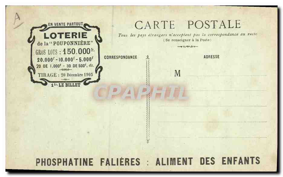 CPA Loterie La Pouponniere Le gouter des poupons — Verso