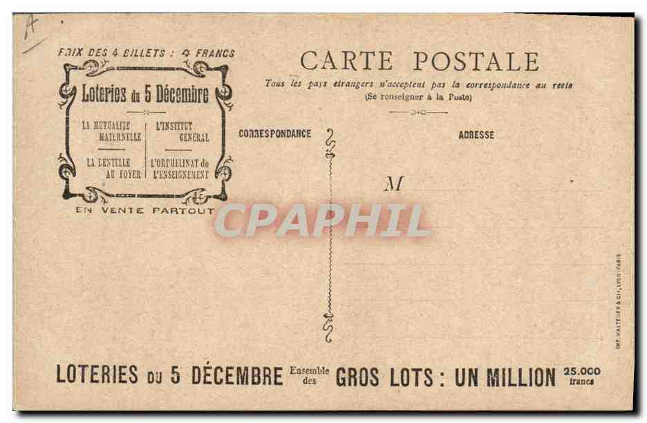 CPA Loterie La dentelle au foyer — Rückseite