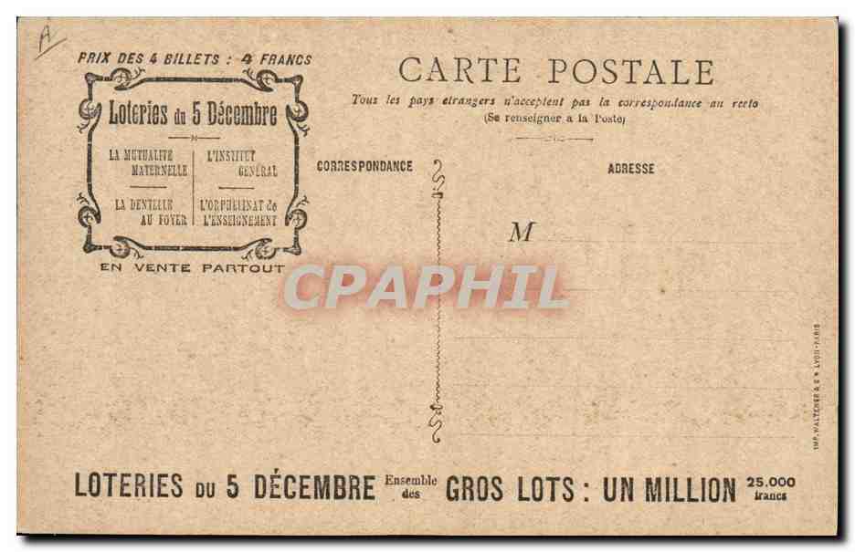 CPA Loterie La Mutualite Maternelle — Verso