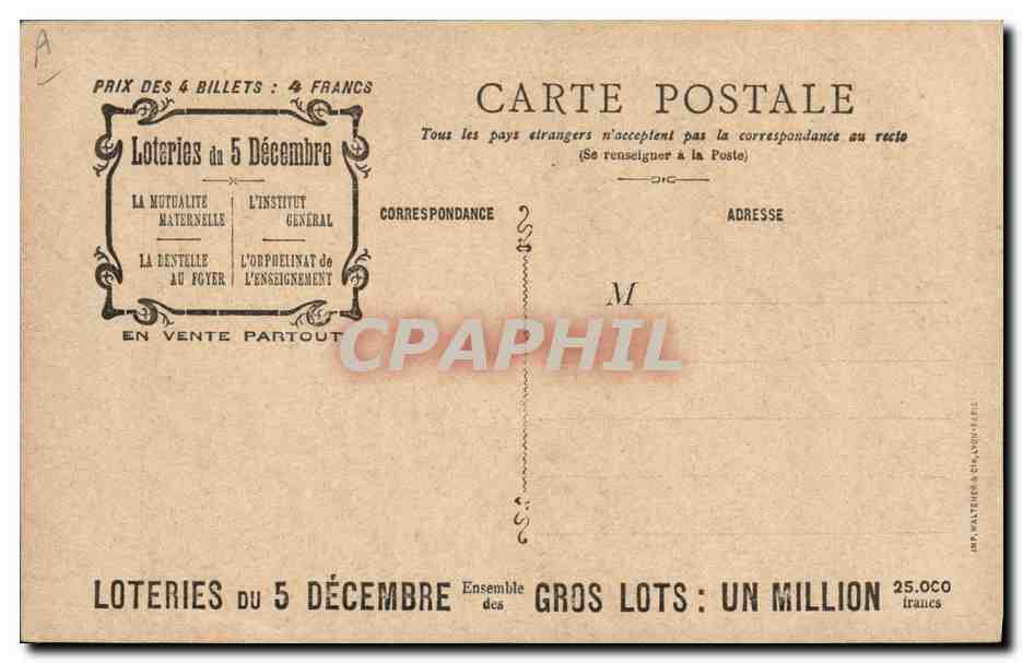 CPA Loterie La dentelle au foyer — Rückseite