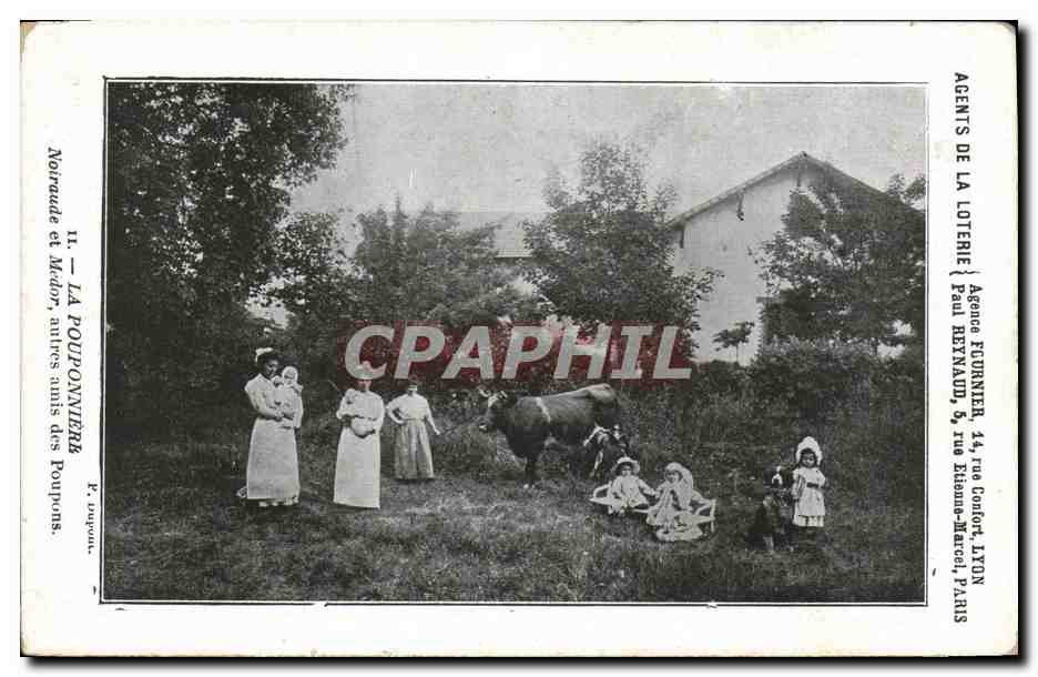 CPA Loterie La Pouponniere Noiraude et Medor autres amis des Poupons