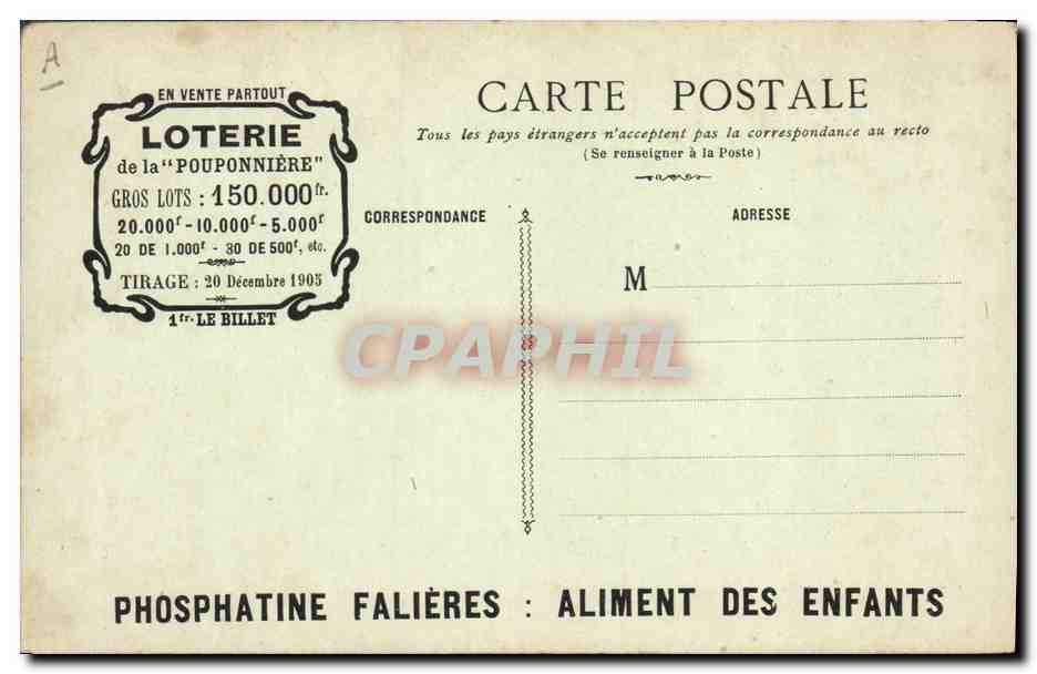CPA Loterie La Pouponniere Noiraude et Medor autres amis des Poupons — Verso
