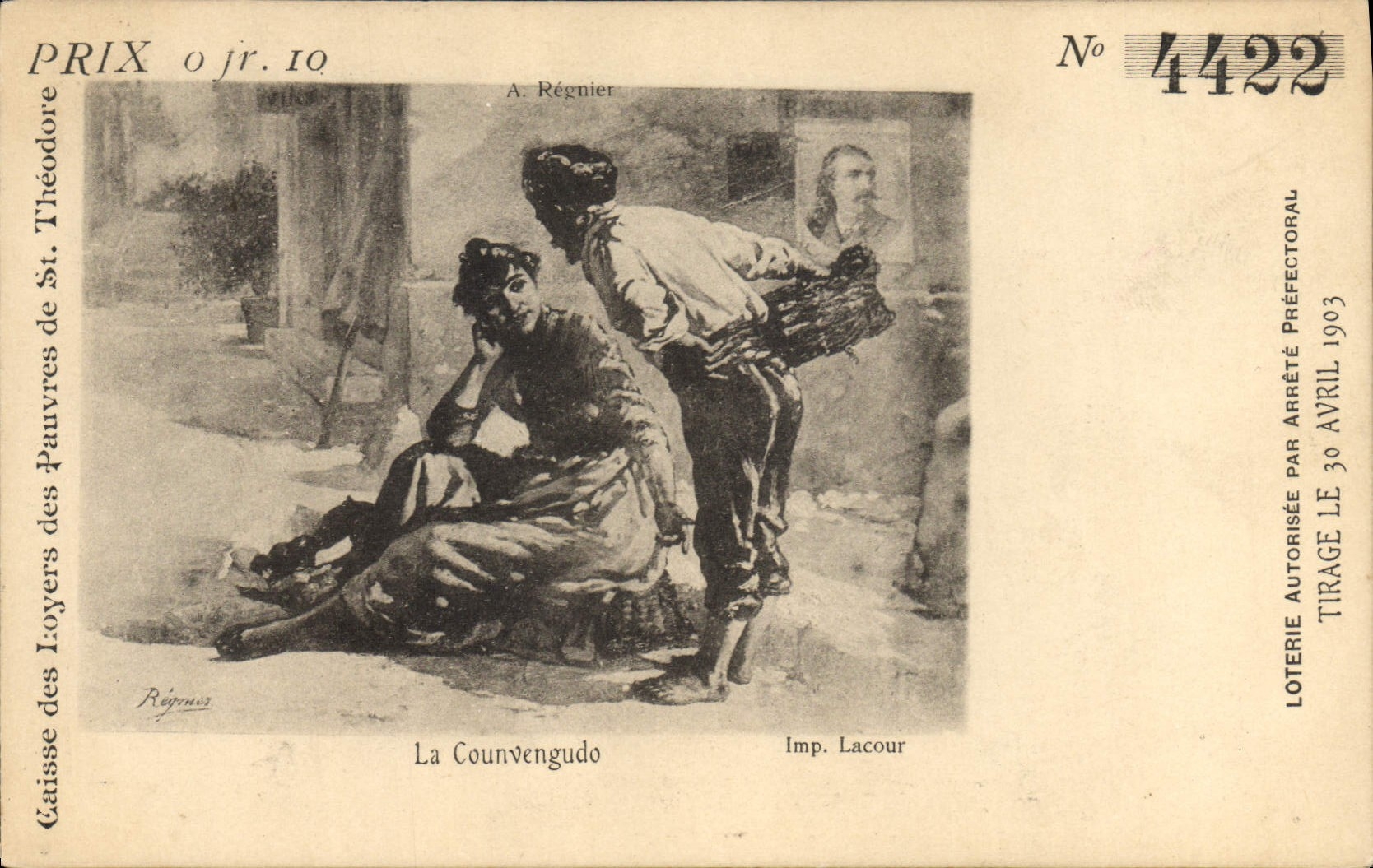 CPA Loterie Caisse des loyers des pauvres de St Theodore La Counvengudo