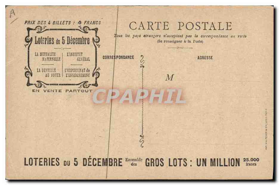 CPA Loterie La Mutualite Maternelle — Rückseite
