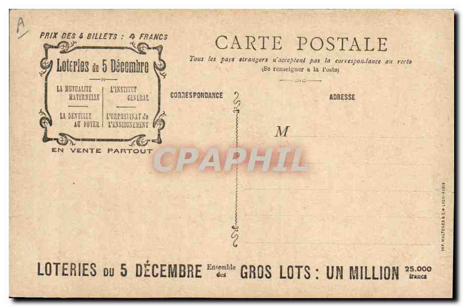 CPA Loterie La Mutualite Maternelle — Rückseite