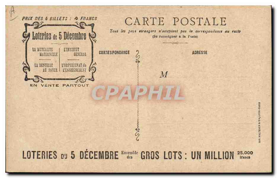 CPA Loterie la dentelle au foyer — Rückseite