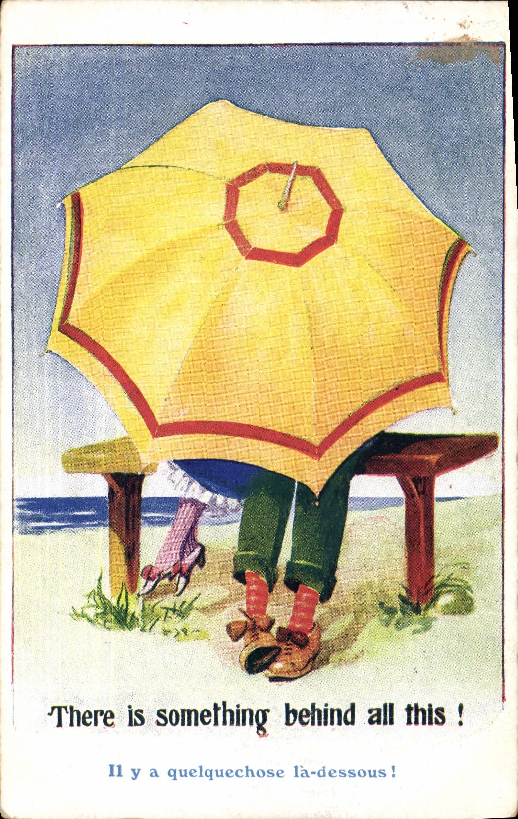 CPA Fantaisie Illustrateur There is something behind all this 
